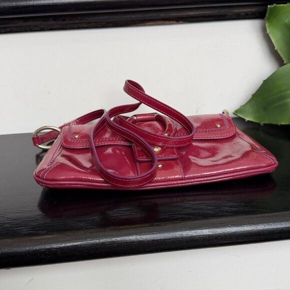 Sigrid Olsen genuine leather shoulder purse berry red handbag purse - Picture 6 of 12